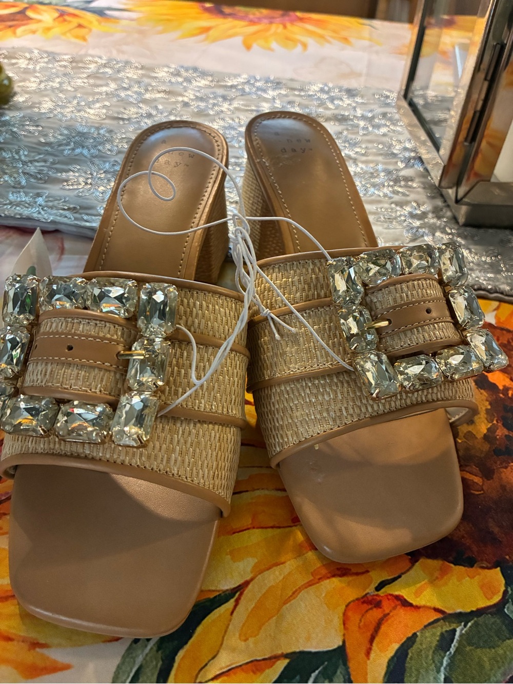 a new day Beige Woven Block Heel Wedges - Picture 5 of 7